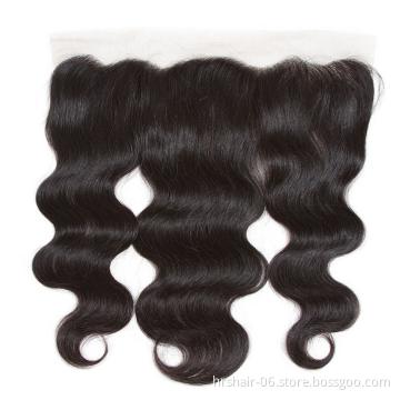 8A 100% Virgin Unprocessed Human Hair 13*4 Frontal Closure Silky Body Wave with Baby Hair INDIAN Hair Natural Wave 8"-28"